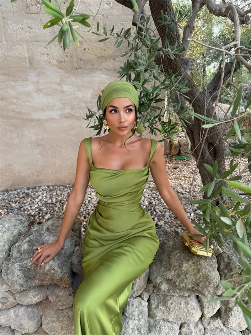 שמלת פלורה — מקסי סאטן