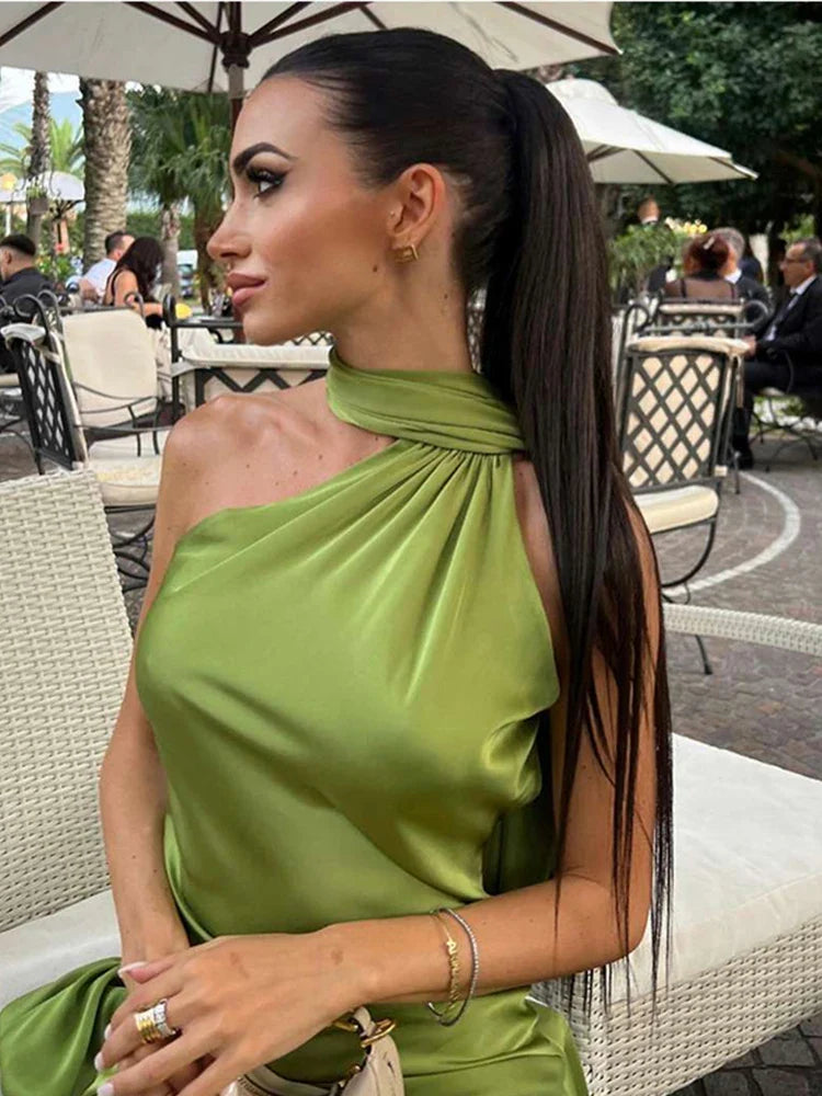 שמלת דייזי — מקסי סאטן קולר