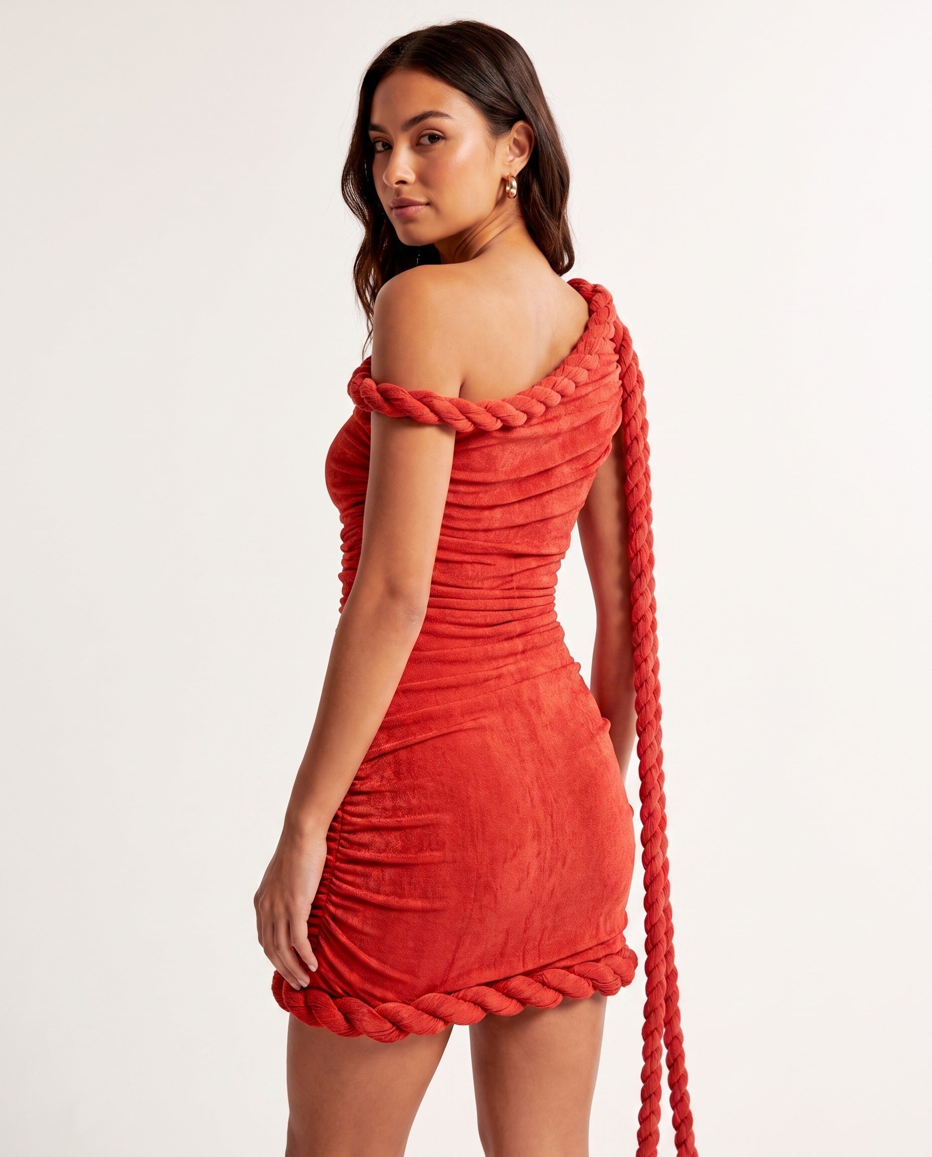 שמלת אלייזה מיני אדום — תמונה 2 מתוך 9